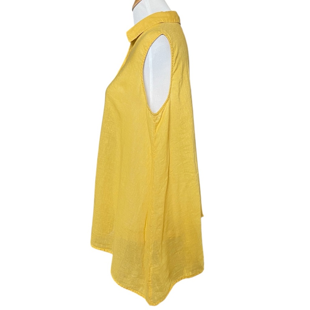 J. Jill linen blend sleeveless button down tunic top - Picture 2 of 6